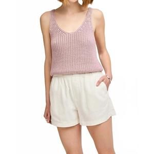 NEW GENTLE FAWN cleo cotton twill high rise shorts in white